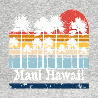 Maui Hawaii Island Beach Ocean Surf Tropical Distressed T-Shirt